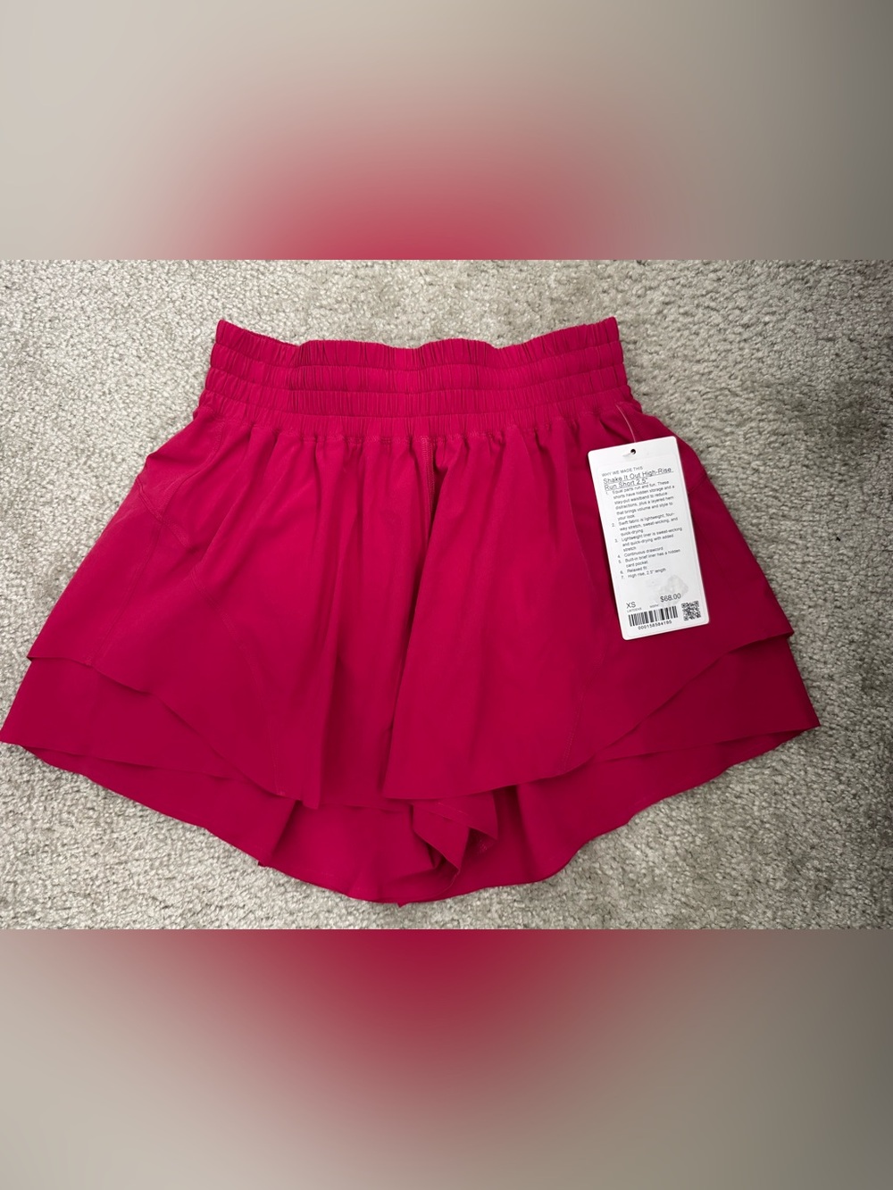 Lululemon Shake It Out High-Rise Run Short 2.5” Pink XS NWT Misty Shell / Rose K